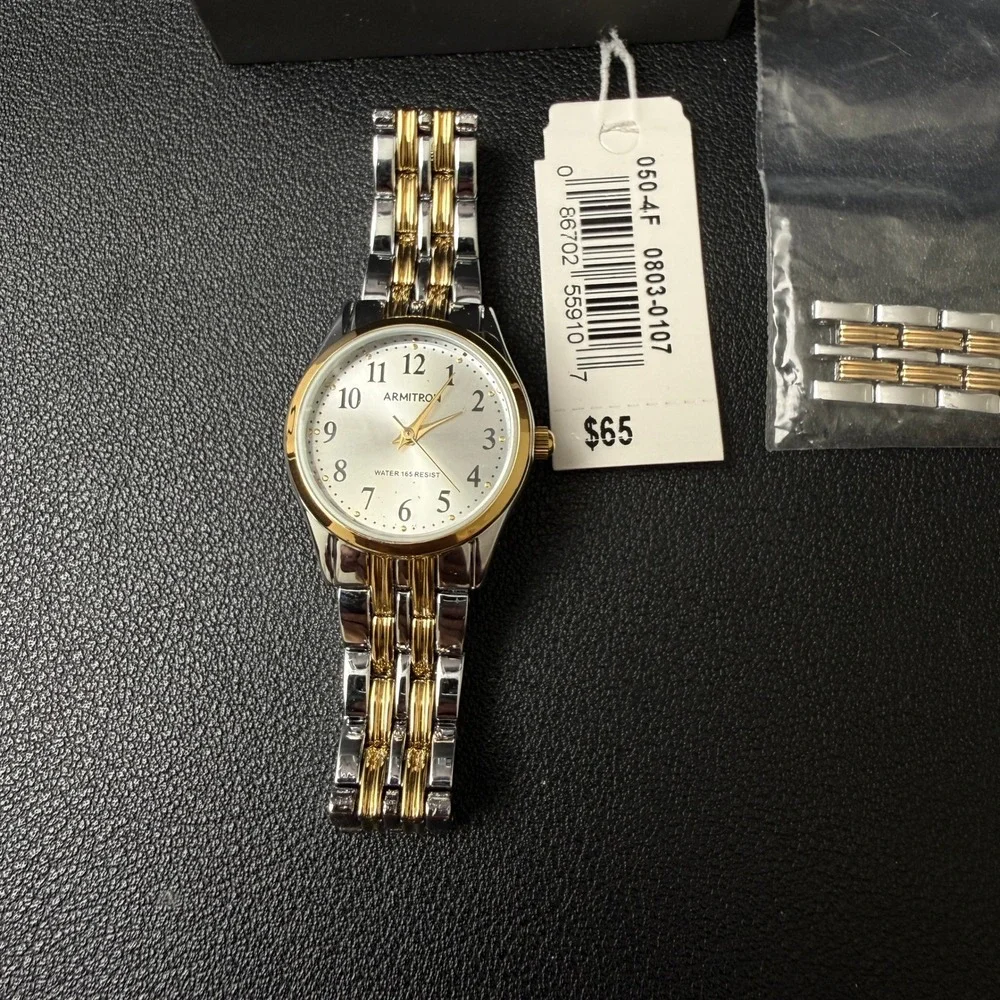 MSRP $65 Armitron‎ Womens 75/5304TTB Two Tone Easy to Read Dial Bra